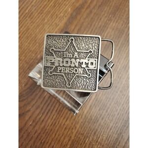 1981 I'm a Pronto Person  ITT Phillips‎ Drill Vintage Belt Buckle